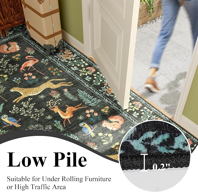 DUKINO 3x10 Washable Runner Rug