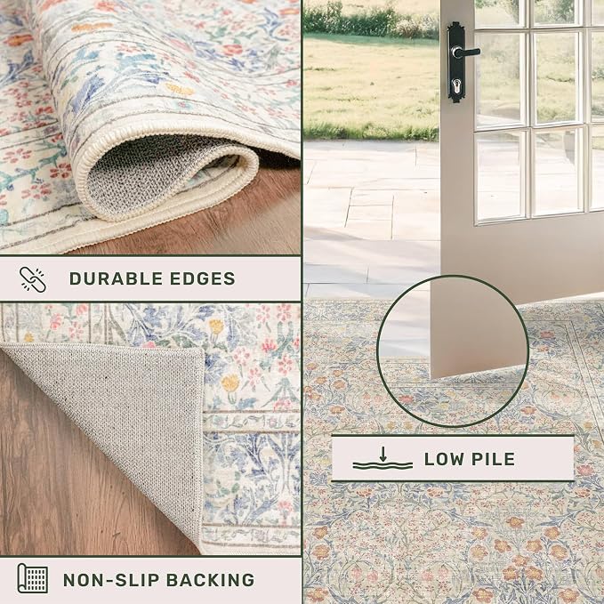 Hazo Haus Washable Bathroom Runner Rug 2x5, Non Slip Runner