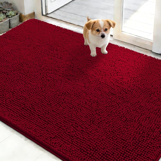 OLANLY Dog Door Mat for Muddy Paws 48x30, Absorbs Moisture and Dirt, Absorbent