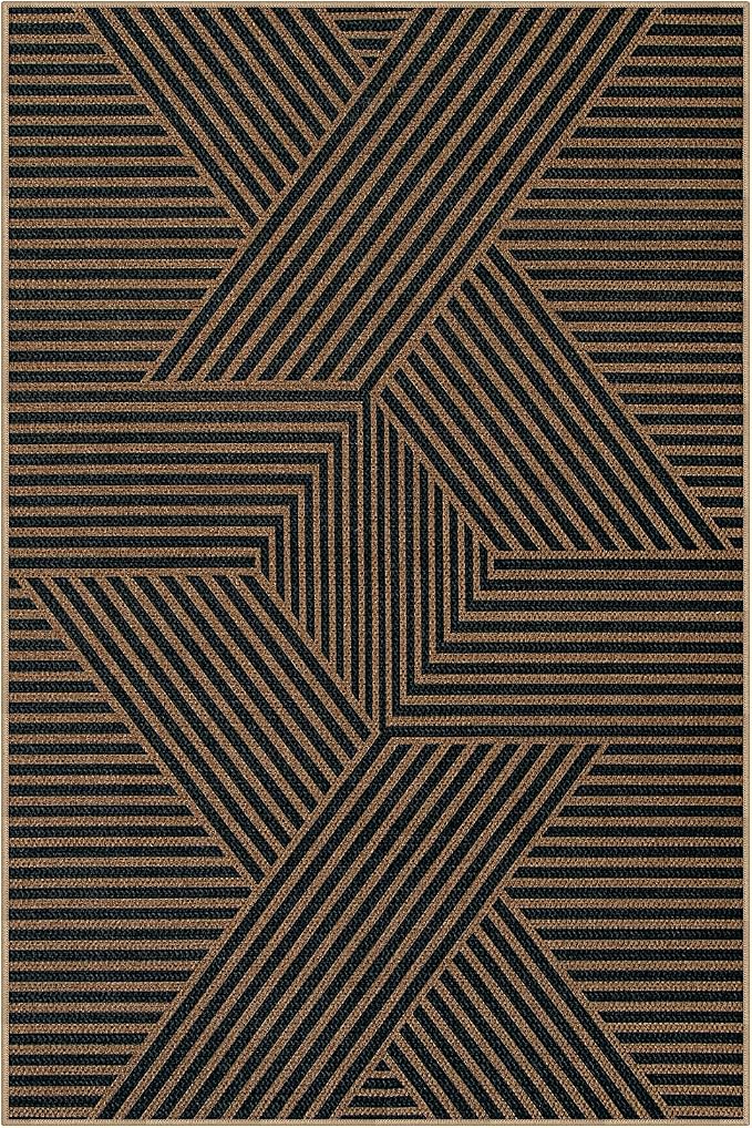 Lahome Modern Geometric Easy Jute Carpet, 6x9 Area Rugs