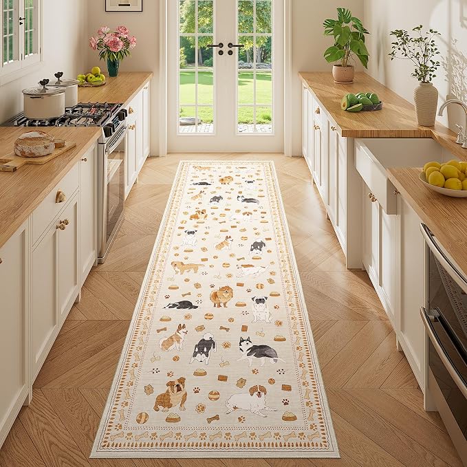 DUKINO 2.6x8 Washable Runner Rug