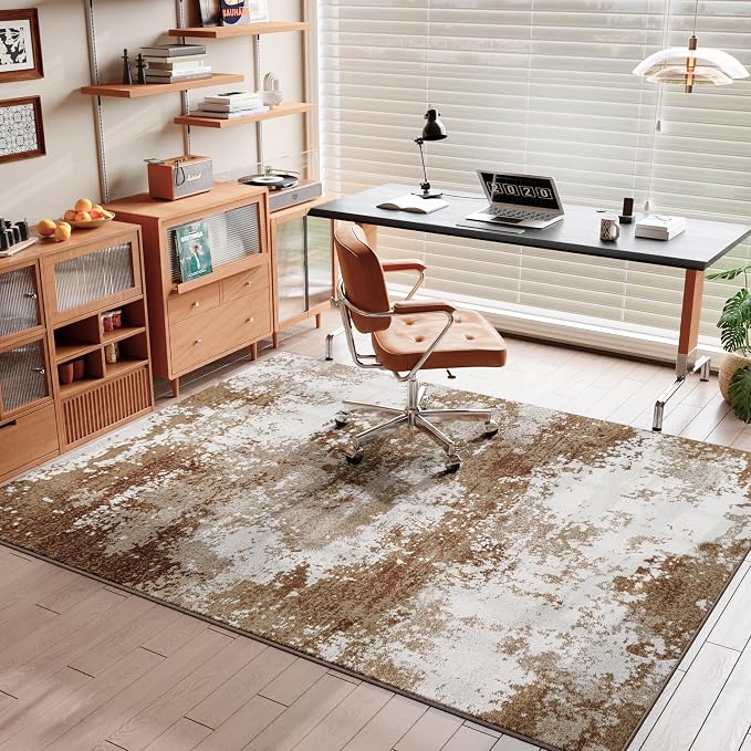 Entryway Rug 3x5 Brown Door Mat Indoor Entrance 36x60, Washable Small Throw Rugs