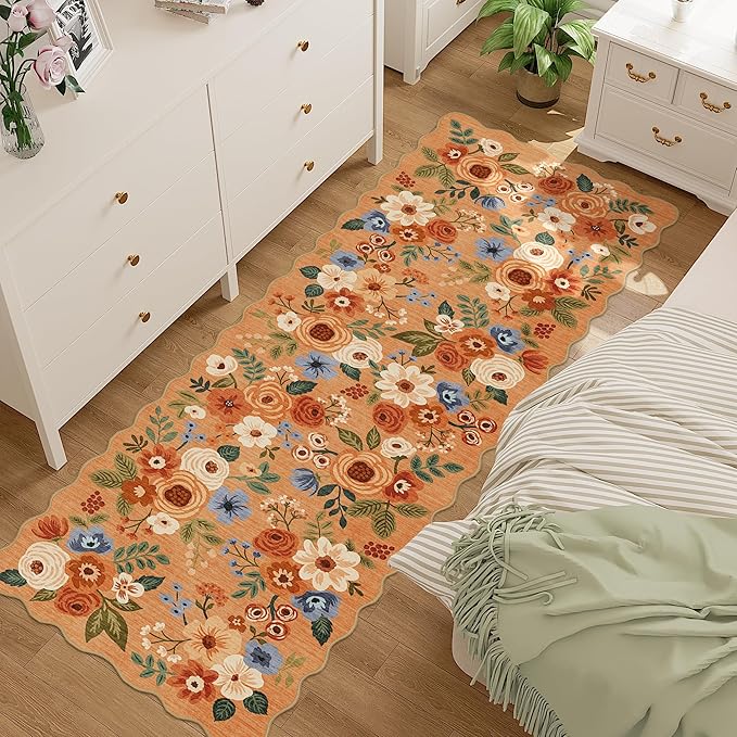 DUKINO 2.6x8 Runner Rug for Hallway, Washable Kitchen Rug