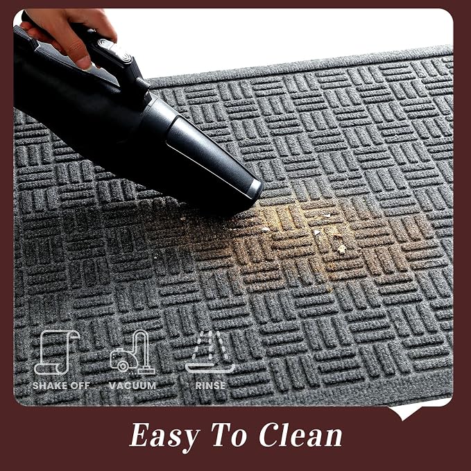 Mibao Front Door Mat Indoor Outdoor Entrance, Dirt Trapping Waterproof