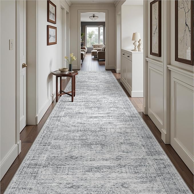 3x14 Washable Runner Rug for Hallway, Non-Slip Long Hallway Runner for Entryway