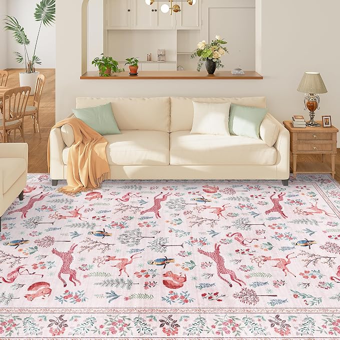 DUKINO 6x9 Rug, Washable Animal Living Room Rug
