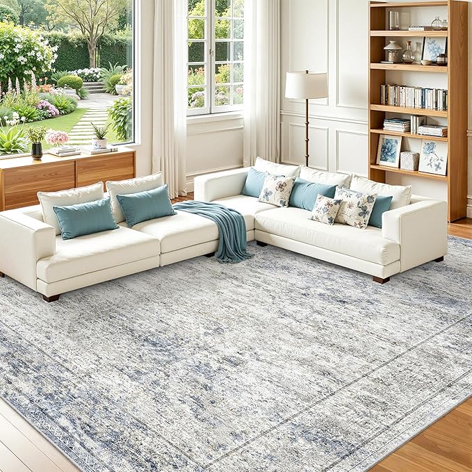 8x10 Area Rugs for Living Room, Non-Slip Backing Large Washable Rug for Nursery