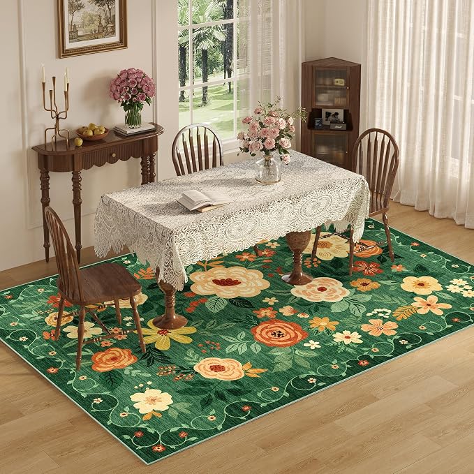 DUKINO 6x9 Area Rug, Floral Rugs