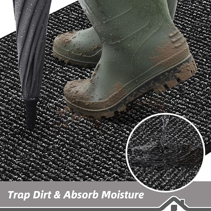 BEQHAUSE Dirt Trapper Door Mat 20" x 48", Non-Slip Washable Doormats Entrance
