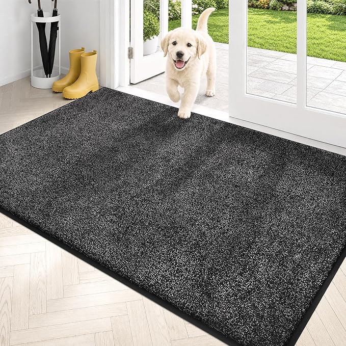 PURRUGS Dirt Trapping Door Mat 34" x 59", Non-Slip Machine Washable Entryway Rug