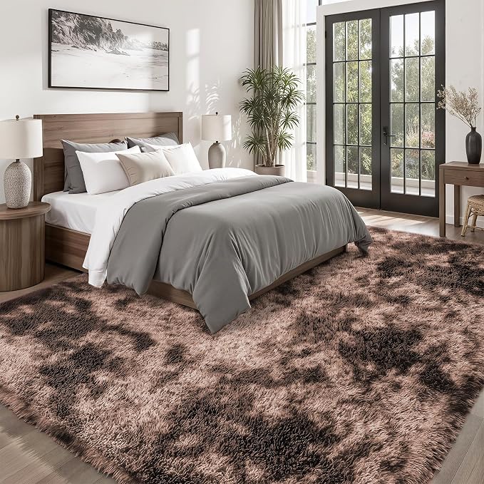 8x10 Area Rugs for Living Room Bedroom:Soft Fluffy Shag Upgrade Non-Slip High