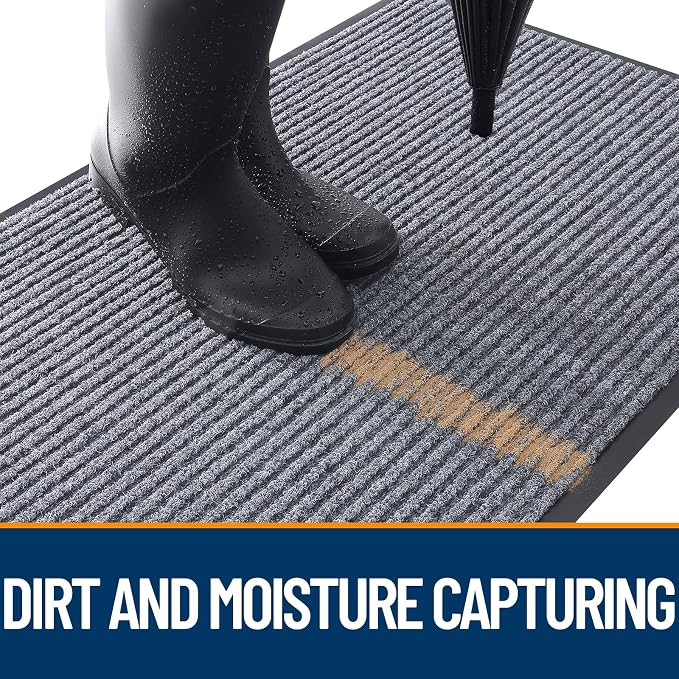 OLANLY Front Door Mat Indoor Outdoor Entrance, Waterproof Heavy Duty Doormat