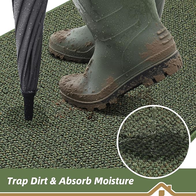 BEQHAUSE Dirt Trapper Door Mat 20" x 48", Non-Slip Washable Doormats Entrance