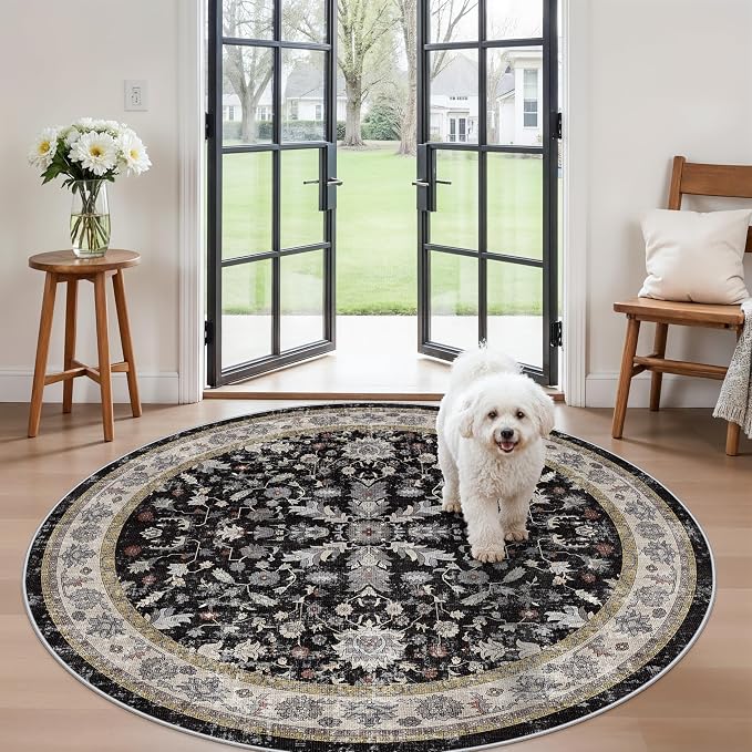 6ft Round Kitchen Rug Washable