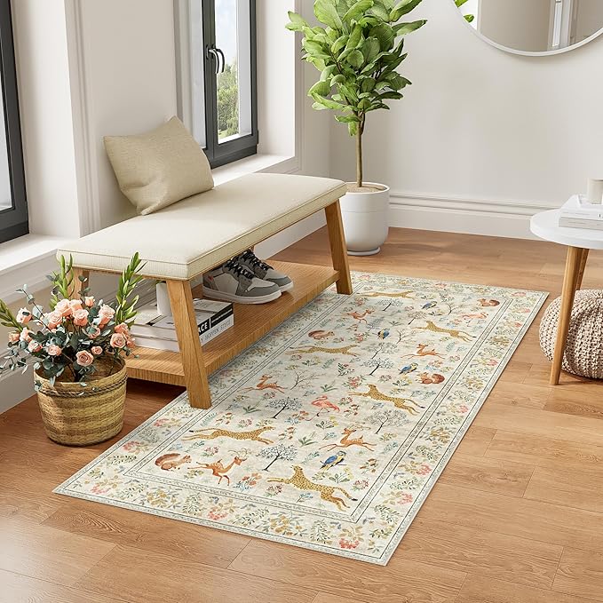 DUKINO 2x4 Rug for Hallway, Washable Kitchen Runner Rug