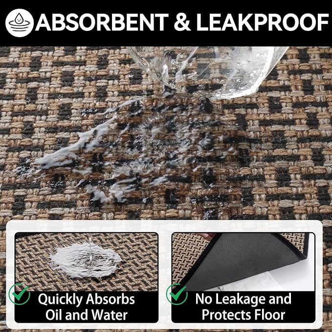 YDKGL Door Mat Entrance 24x35, Dirt Resistant and Absorbent, Non-Slip Rubber
