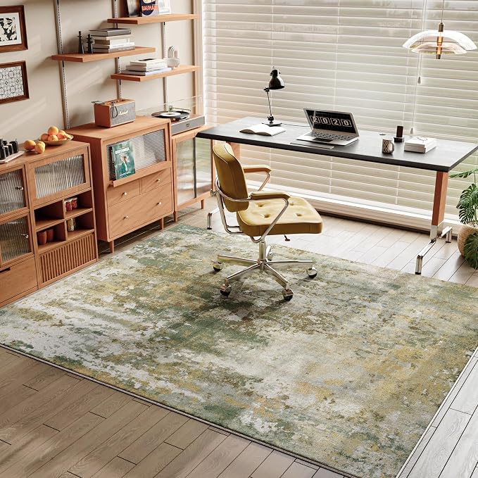 Green Washable Rug 6x9 Area Rugs
