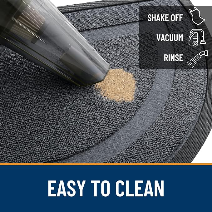 OLANLY Half Circle Door Mat Indoor Outdoor Entrance Welcome, Waterproof