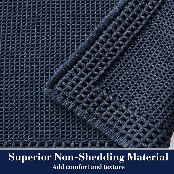 RESARE Waffle Bathroom Runner Rugs, Super Absorbent Bath Mat Non Slip Washable