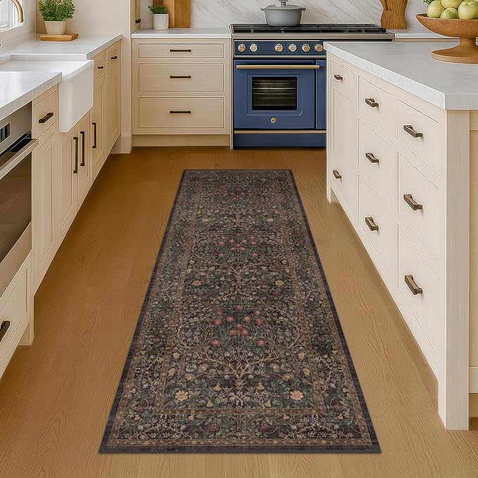 Dark Brown Washable 2x6 Runner Rugs