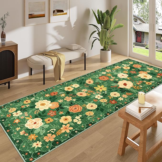 DUKINO 3x8 Runner Rug, Washable Rug