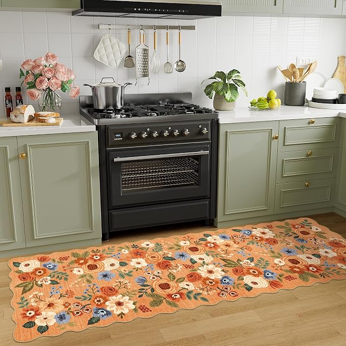 DUKINO 2.6x8 Runner Rug for Hallway, Washable Kitchen Rug