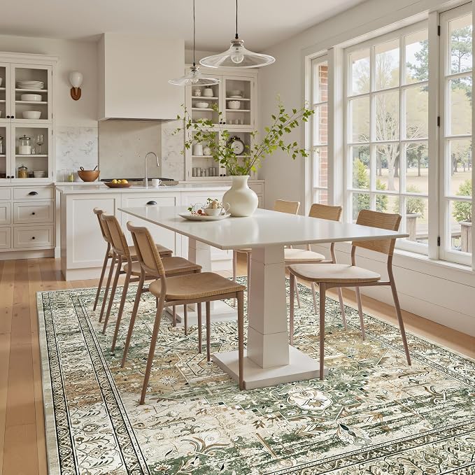 Soalmost 6x9 Area Rugs for Living Room Non-Slip Washable Rugs 6x9 Vintage Rug