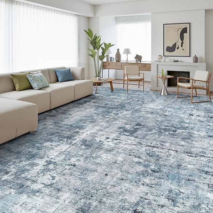 Soalmost 10x14 Area Rugs for Living Room, Non Slip Machine Washable Vintage Rugs