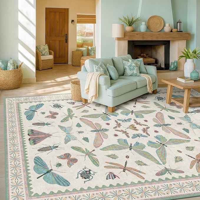 Green and Blue Rugs for Bedroom