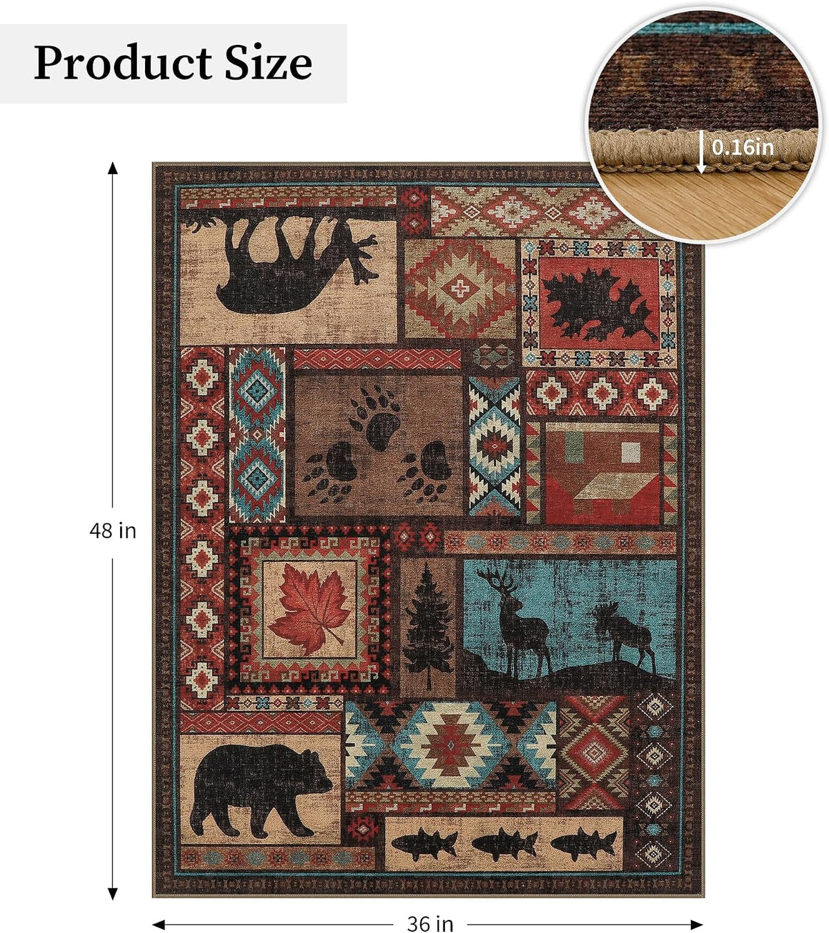 chakme Office Chair Mat for Hardwood Floor Non Slip 36"x48", Brown Cabin