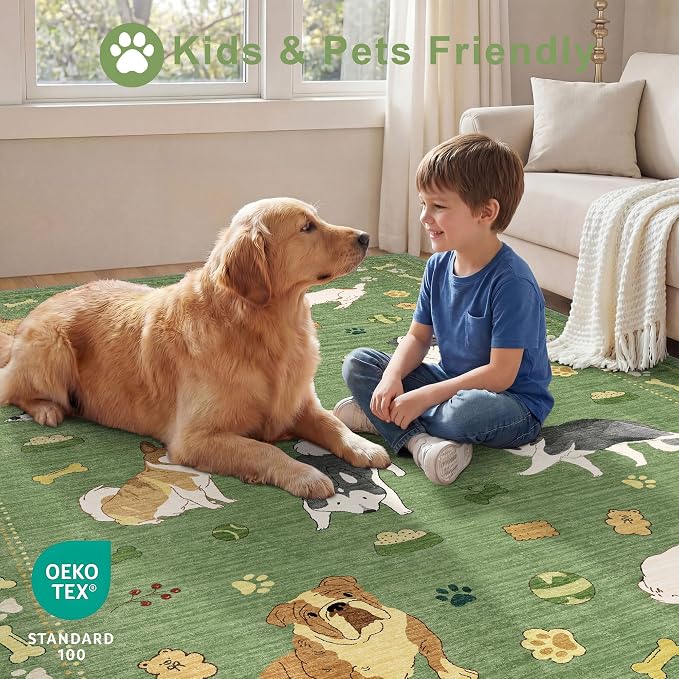 DUKINO 3x5 Area Rug, Lightweight Washable Entryway Rug