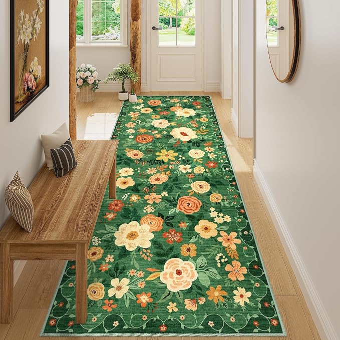 DUKINO 3x8 Runner Rug, Washable Rug