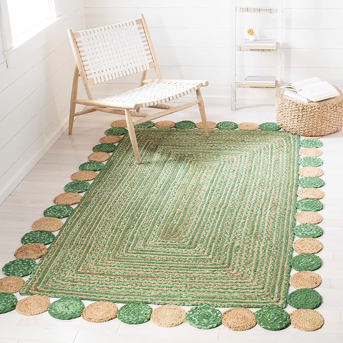 SAFAVIEH Cape Cod Collection 5' x 8' Green/Natural CAP201Y Handmade Boho