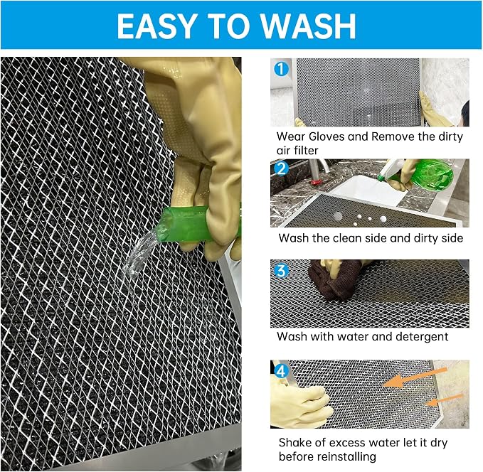 UBeesize 24x30x1 Reusable Electrostatic Air Filter HVAC AC Furnace Filter