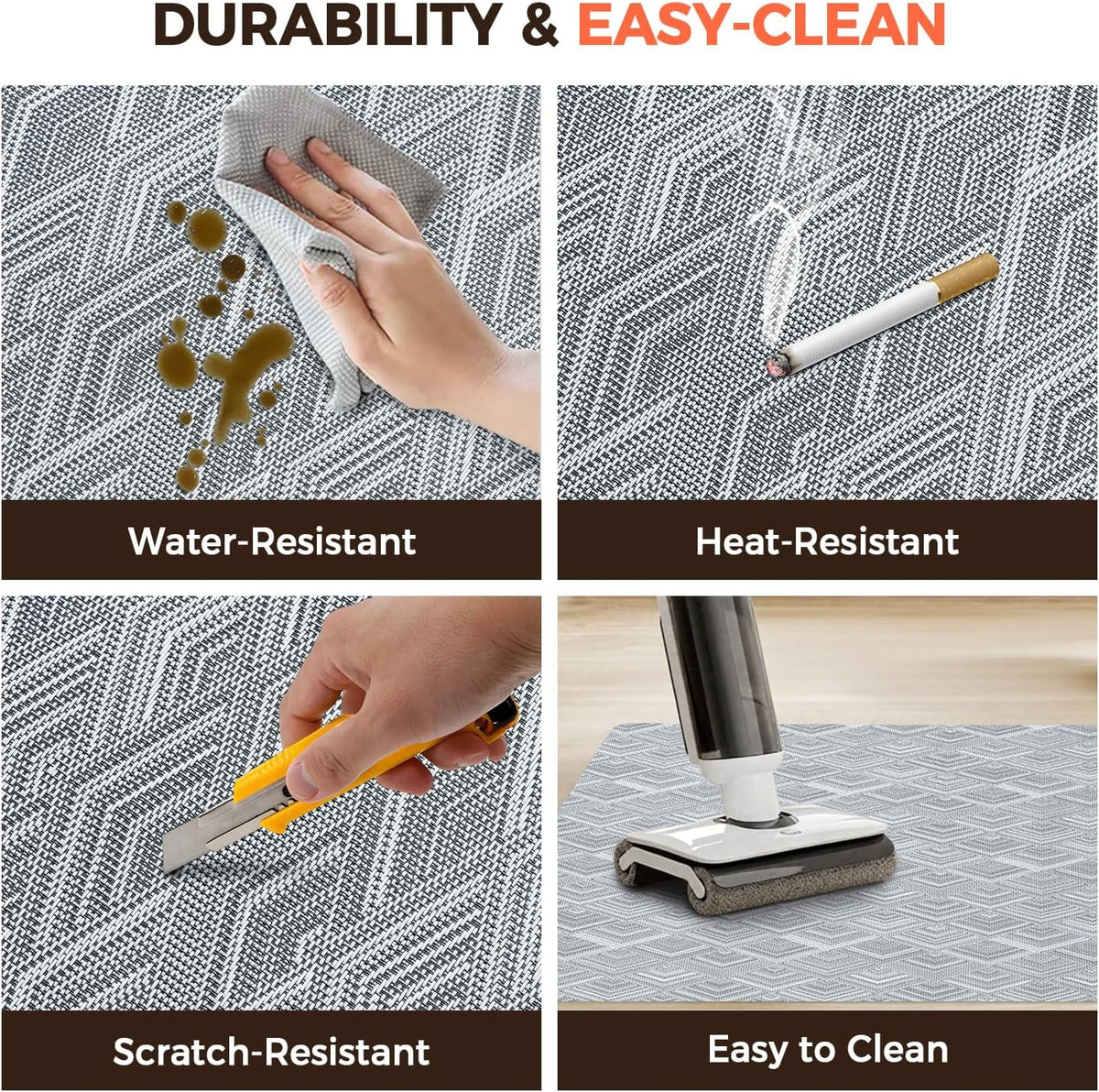 BAGAIL Office Chair Mat for Hardwood Floor, 35"x47" Heavy Duty Computer Chair Mat - Fast Flat & Smooth Glide - Non-Slip Desk Chair Floor Protector for Home Office - Gray Diamond