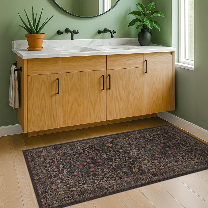 Dark Brown 2x4 Entryway Rug, Small Runners