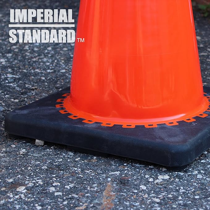 Traffic Cones - Safety Cones - 18" Orange Cones with 2 Reflective Collars - Construction Cones - Road Cones - Parking Cones - Street Cone (4 pack)
