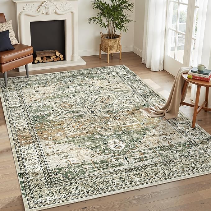 Soalmost 6x9 Area Rugs for Living Room Non-Slip Washable Rugs 6x9 Vintage Rug