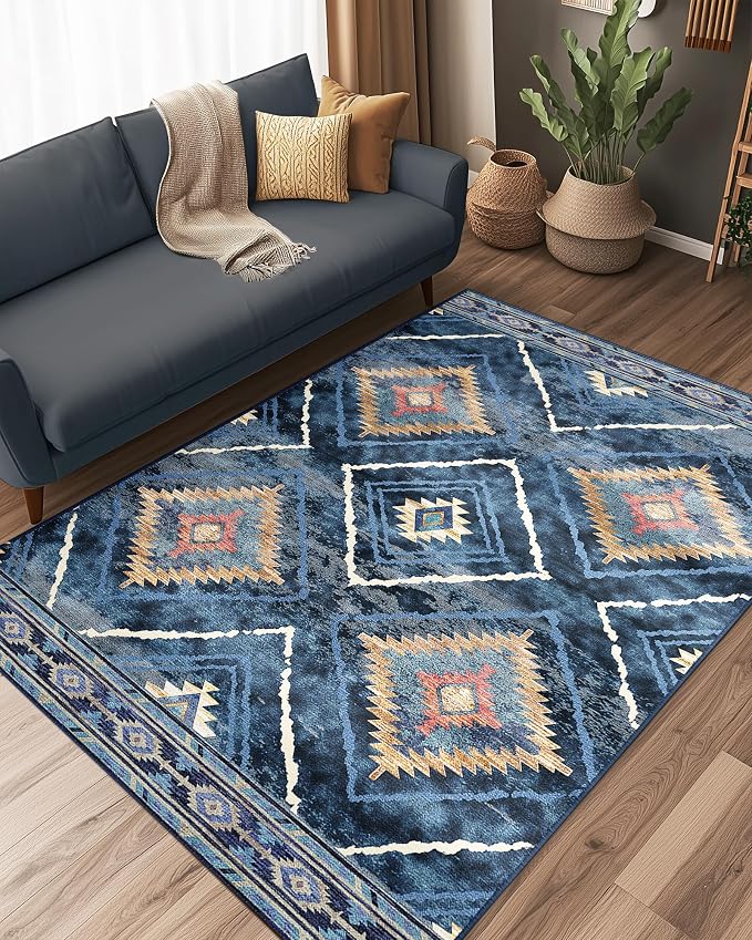 BESTSWEETIE Area Rug 3x5 Rug Machine Washable Non-Slip Low Pile Print Pattern