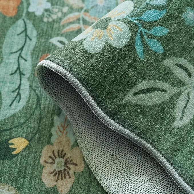 4x6 Living Room Area Rugs: Washable Farmhouse Nursery Kitchen Floral Rugs