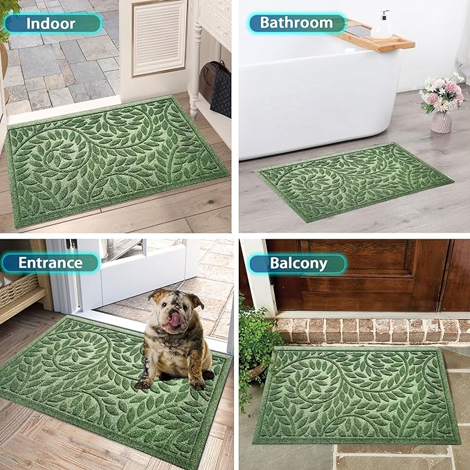 Bulijojo Front Door Mat Entrance, Durable Heavy Duty Welcome Mat, Thick