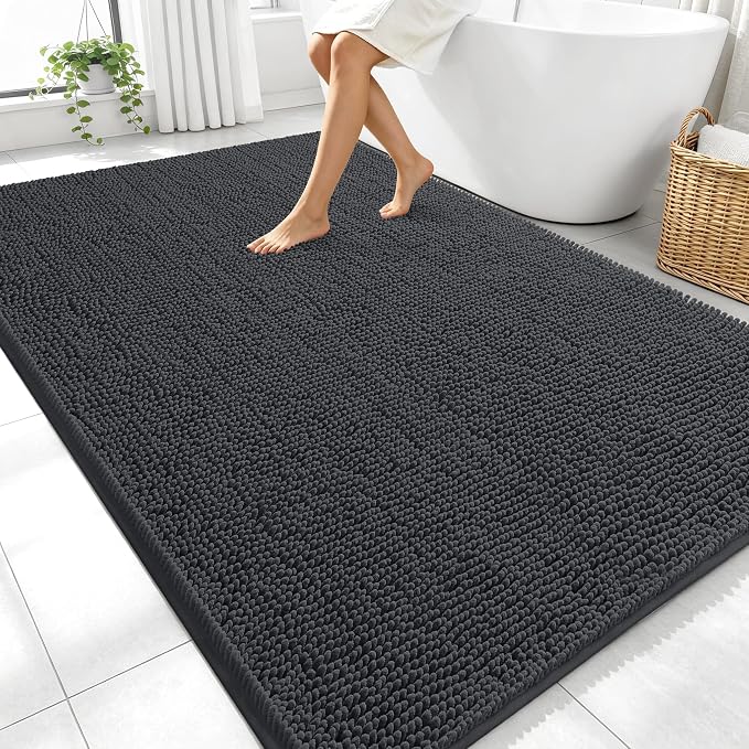 OLANLY Large Bathroom Rugs 70x46, Extra Soft Absorbent Chenille Bath Rugs