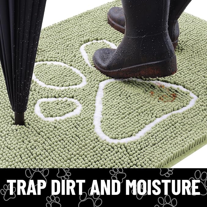 Smiry Dog Door Mat for Muddy Paws, Absorbent Dirt Trapper Non Slip Quick Dry
