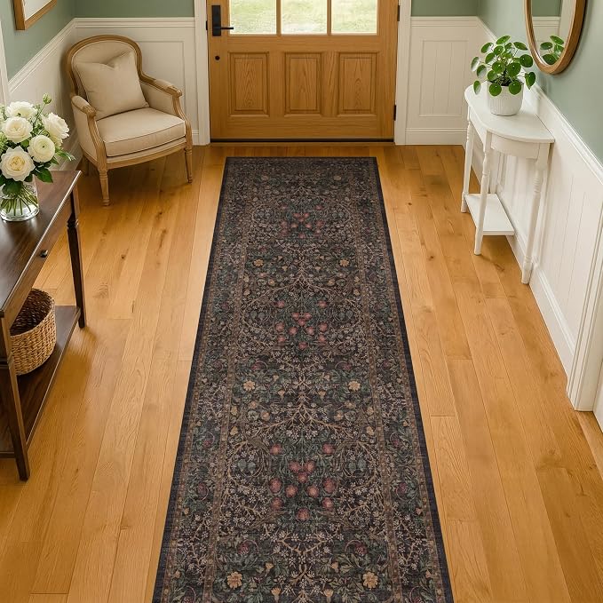Dark Brown Washable 2x6 Runner Rugs