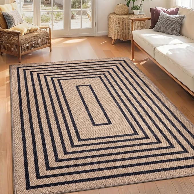 Tangsoo Easy Jute Area Rug 4x6 Washable Rug