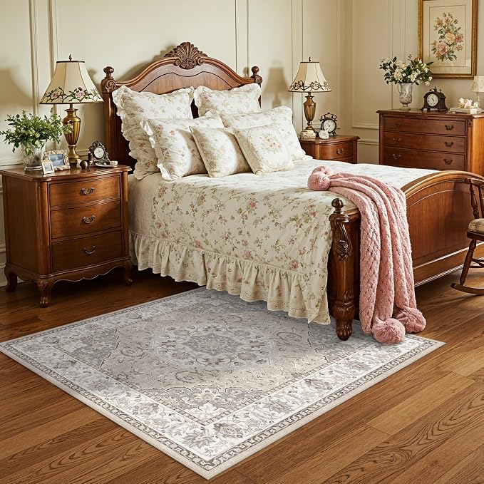4x4 Washable Square Area Rug: Soft Entryway Kitchen Carpet