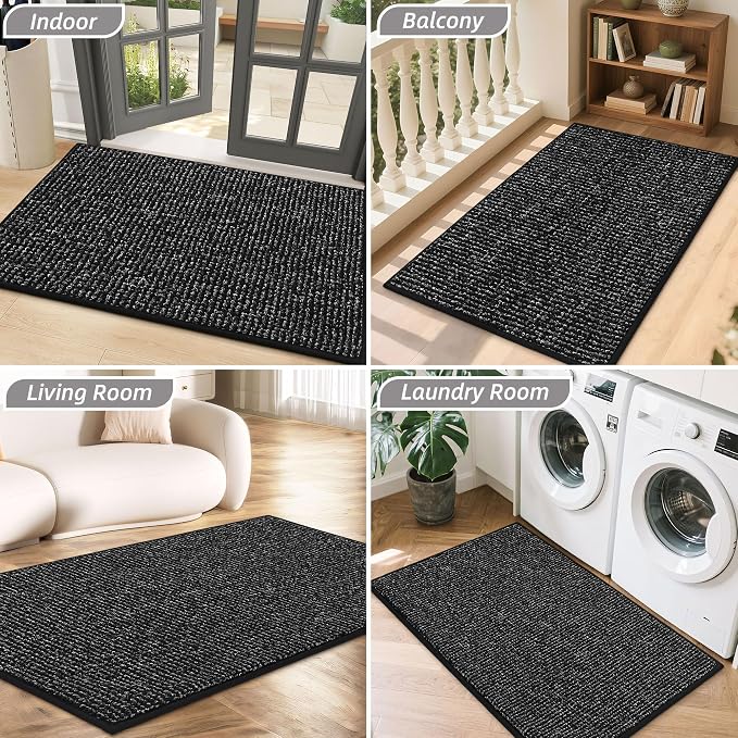 BEQHAUSE Dirt Trapper Door Mat 20" x 32", Non-Slip Washable Doormats Entrance