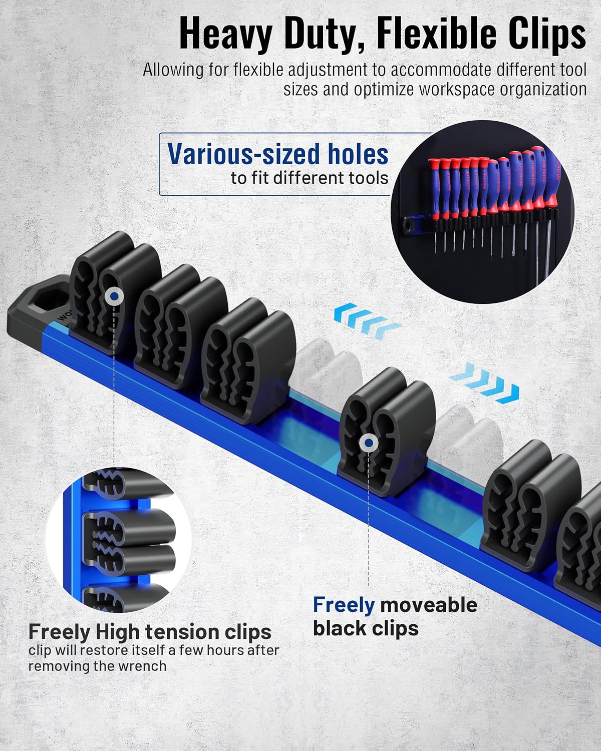 WORKPRO Magnetic Screwdriver and Wrench Organizer Set, 36-Slot Tool Holders