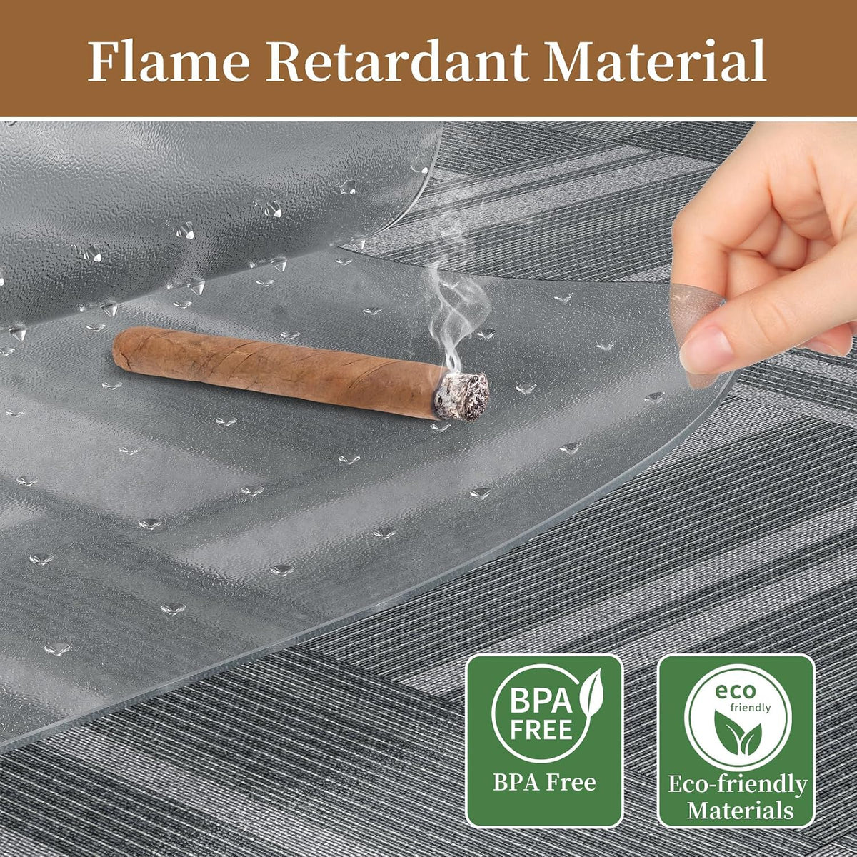 Office Chair Mat for Carpet, 53" X 45" Clear PVC Desk Chair Mat