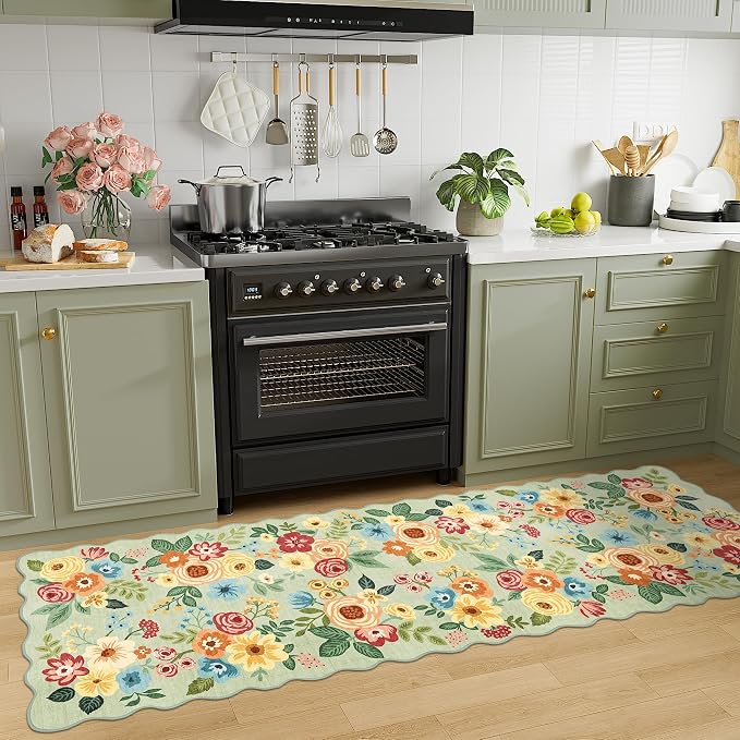 DUKINO 2x10 Runner Rug for Hallway, Washable Kitchen Rug